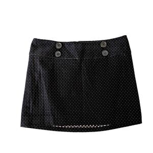 Express Design Studio Polka Dot Mini Skirt Size 4 Cotton Button Accent Zip Lined